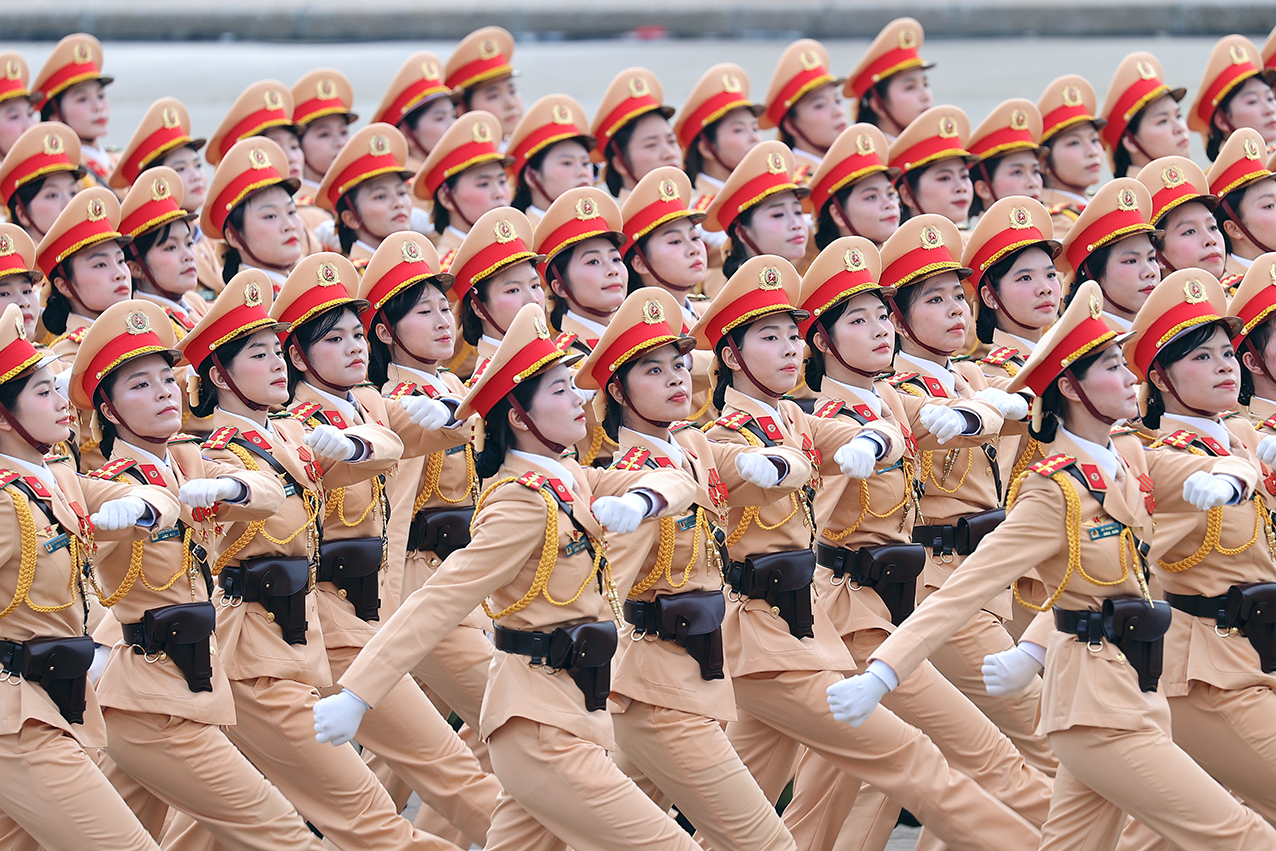 Khối nữ sĩ quan Cảnh sát giao thông - Ảnh: VGP/Nhật Bắc