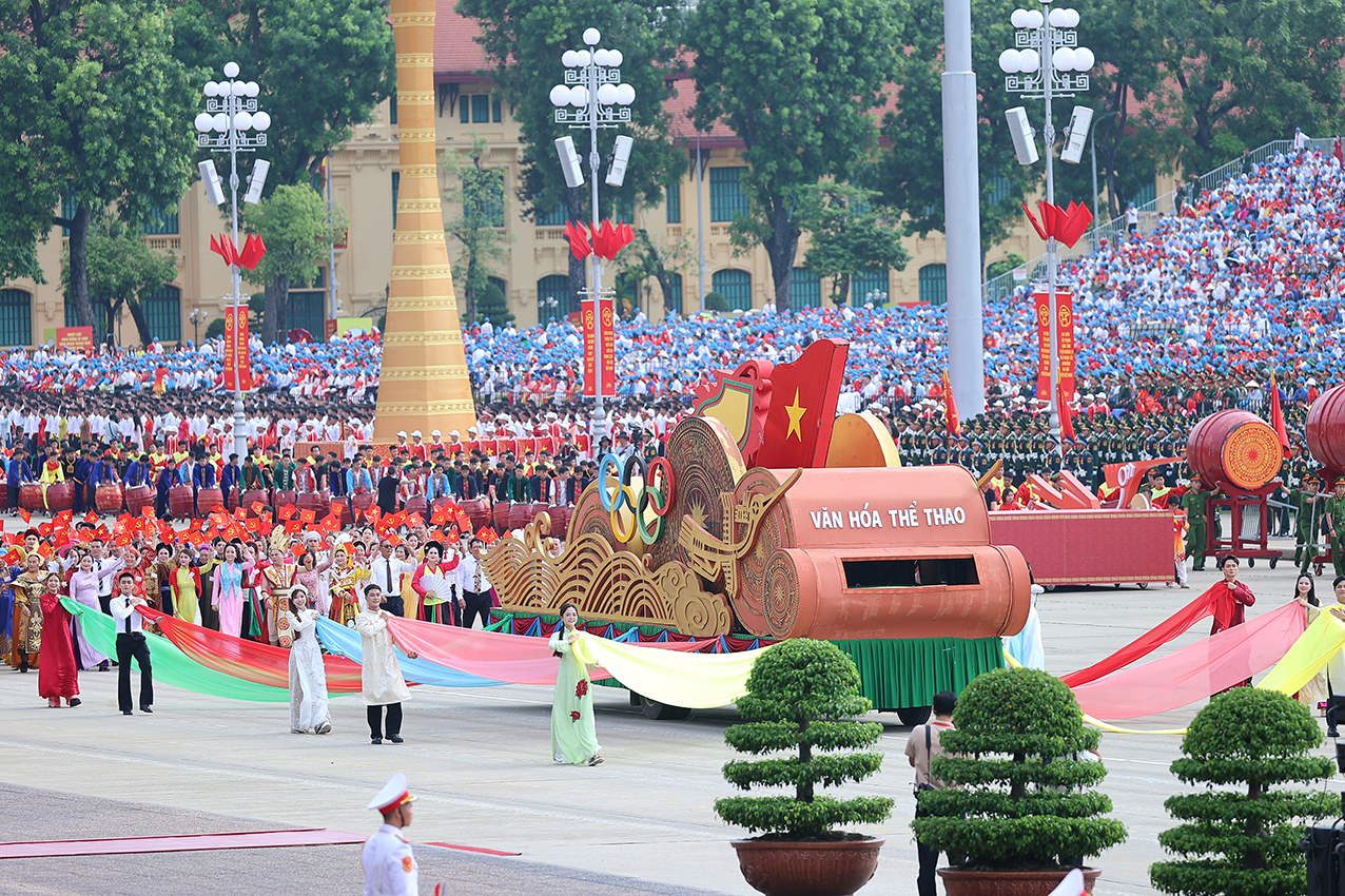 Khối diễu hành Ngành Văn hóa, Thể thao - Ảnh: VGP/Nhật Bắc