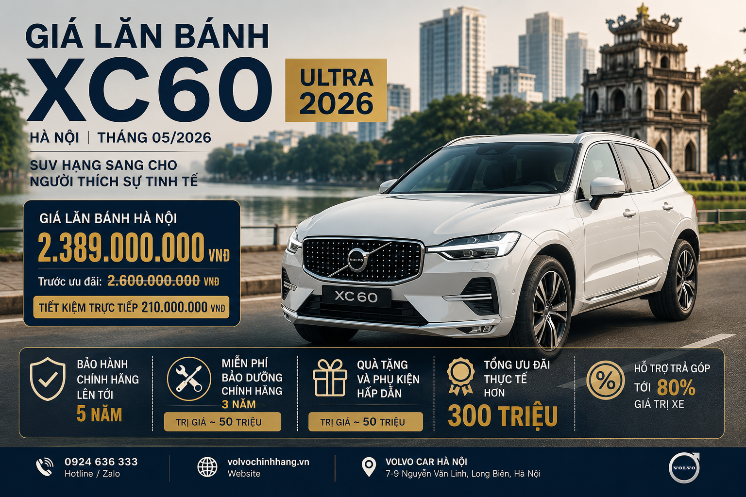 Giá lăn bánh XC60 Ultra Hà Nội 2026 mới nhất