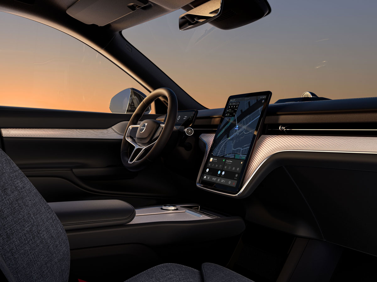 Volvo đã loại bỏ gần như toàn bộ những chi tiết tạo cảm giác “nặng nề” trong khoang lái truyền thống. Không còn cụm cần số lớn ở bệ trung tâm, không còn quá nhiều nút bấm vật lý hay các chi tiết chrome dày đặc
