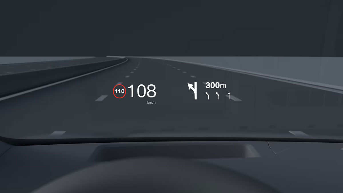 Màn hình hiển thị trên kính lái (Head-Up Display) cỡ lớn, độ phân giải cao (tương đương 13,2 inch)